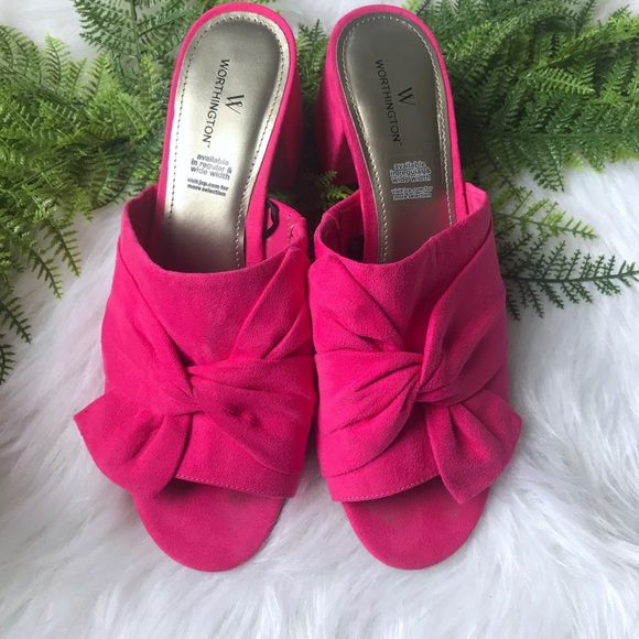 Worthington Shoes - Worthington Women’s Hot Pink Knot Mule Sz 9